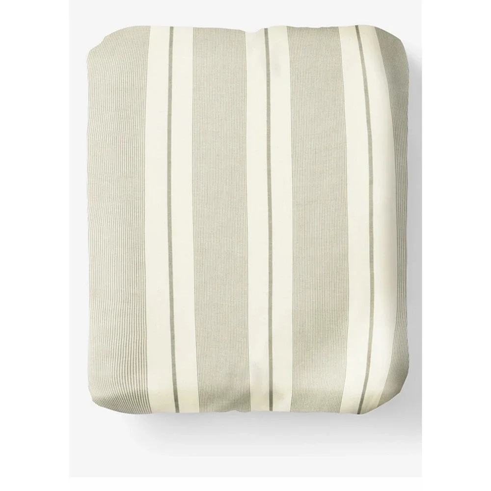 COMPANY STORE MOSS GREEN FITTED SHEET TWIN XL WIDE STRIPE